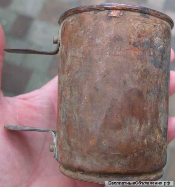 Кружка медная фронтовая, 1ая мировая война, царская Россия