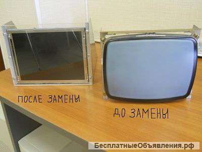 Замена мониторов ЭЛТ CRT на LCD TFT ЖКИ на системах ЧПУ станка ремонт