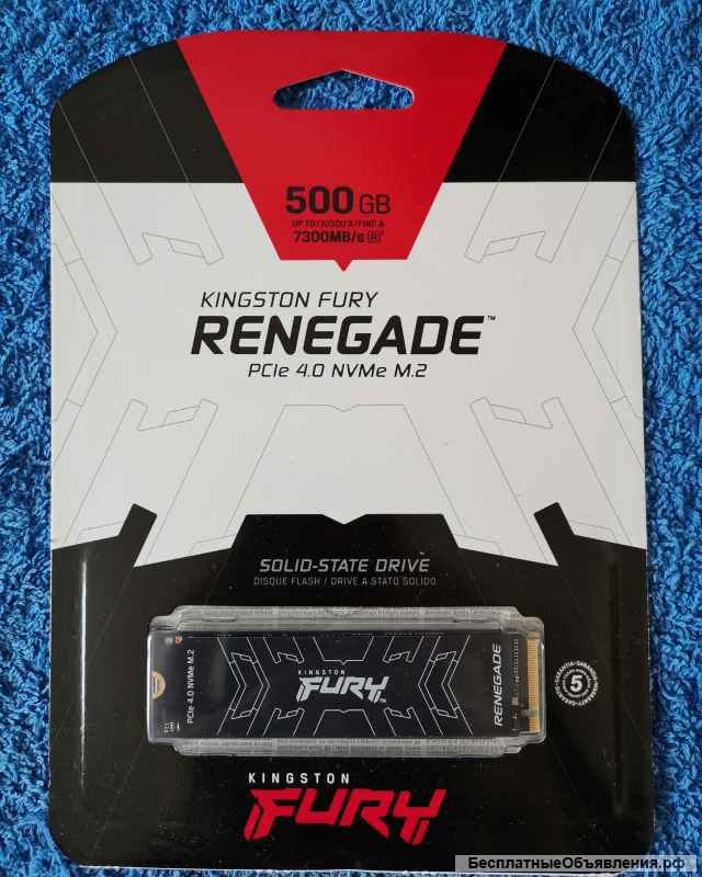 SSD 500Gb SFYRS/500G Kingston HYPERX FURY Renegade PCIe 4.0 NVMe M.2 2280 оригинальный НОВЫЙ