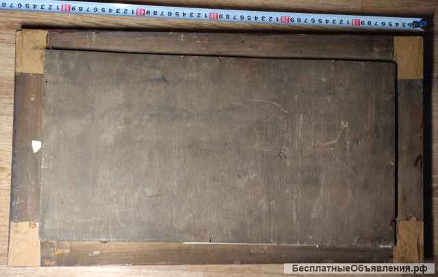 Картина Пароход на реке, дерево, масло, начало 20го века, царская Россия