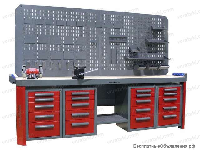 Пятитумбовый верстак Гефест33-ВС-55055-ЭД2Б-Т3-Т633