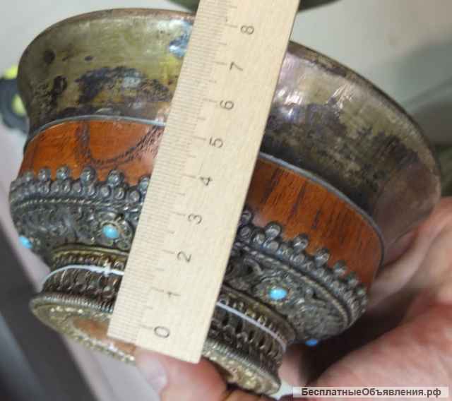 Миска серебряная буддистская, буддизм, старинная