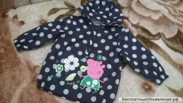 Фирменный комплект- Куртка ветровка трансформер р.2-3г и Панама - Свинка Пеппа