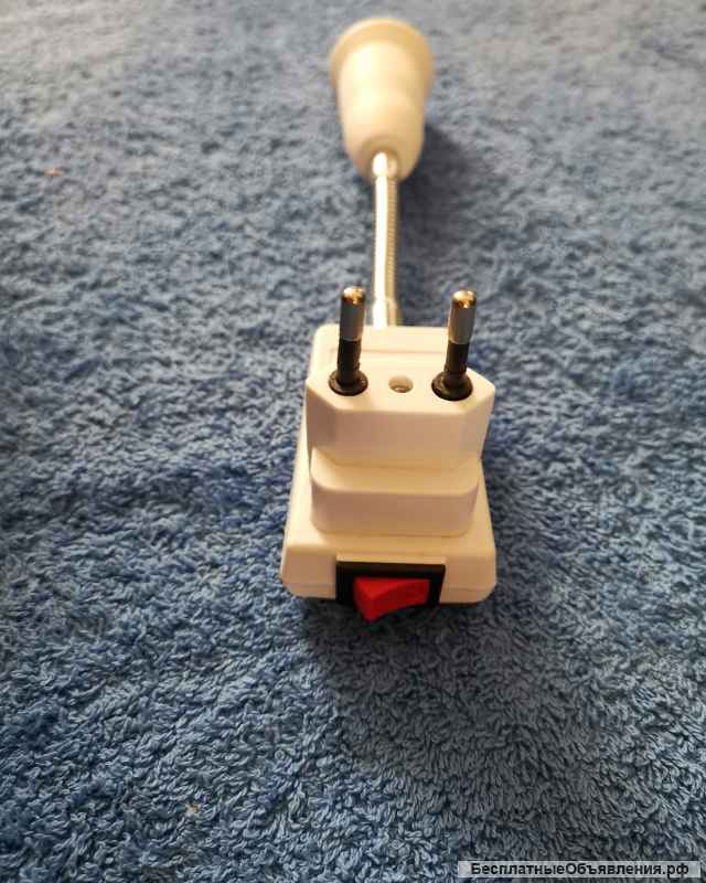 Адаптер EU-3 для розетки лампы E27 ЕС с выключателем ВКЛ / ВЫКЛ (ночник EU-3) оригинальный НОВЫЙ