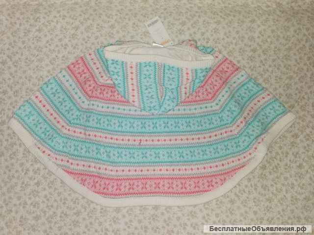 Gymboree новое фирменное Красивое Стильное Пончо с капюшоном р.4Т (рост 99-107)