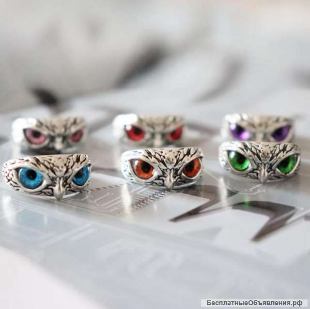 Кольцо Сова регулируемый размер