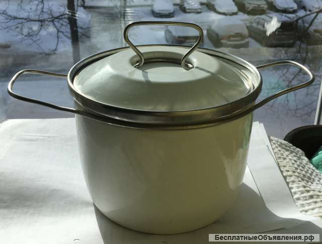 Кастрюля эмалированная со съёмными ручками