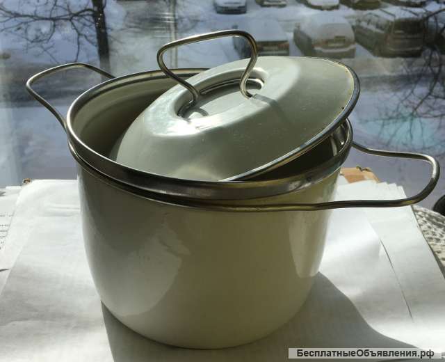 Кастрюля эмалированная со съёмными ручками