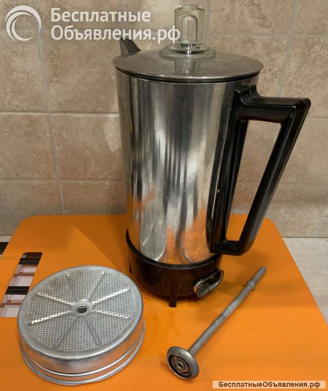 Советский винтаж: электрокофеварка гейзерная 1,2 л