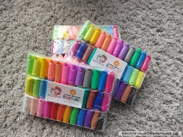 Пластилин воздушный для лепки фигурок (36 цветов)