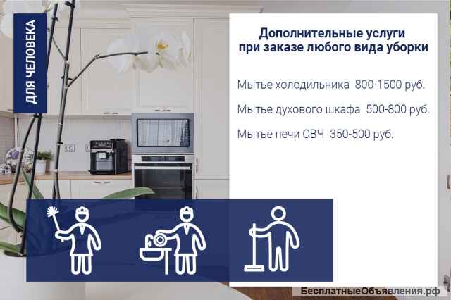 Уборка квартир и помещений после ремонта/ клининг