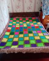 Плед связаный крючком