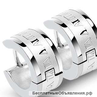 Серьги из стали SPIKES "Римские цифры"
