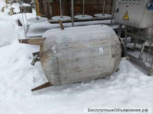 Емкость нержавеющая, объем 0,8 куб.м., вертикальная, инв 12801