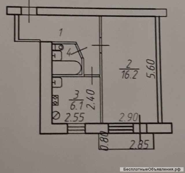 1 комнатная квартира р-н Ж.Д.Вокзала