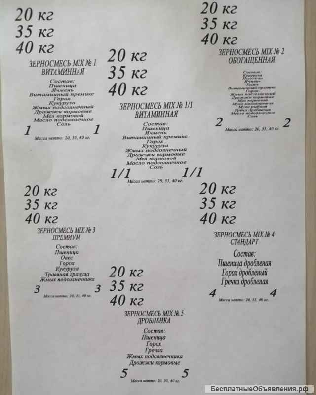 Корма для животных и птиц