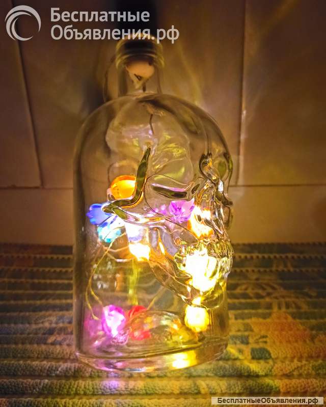 Автономный интерьерный светильник череп, для пати