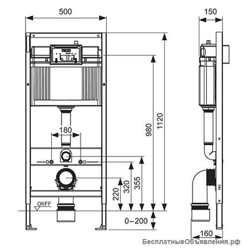 Инсталляция с кнопкой TECEbase K440921