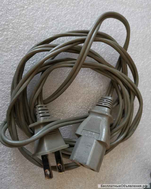 Качественный сетевой провод для ПК (провод питания) серый в ассортименте оригинальный