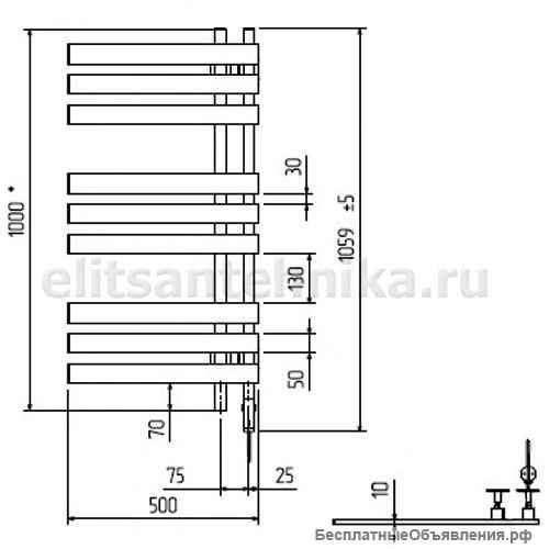 Полотенцесушитель Арго Ницца-Э 50-100 белый