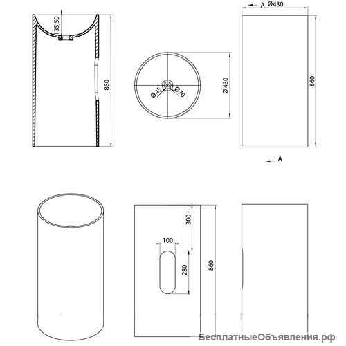 Раковина напольная NS Bath Circle