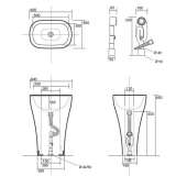 Напольная раковина Kerasan Aquatech 3742
