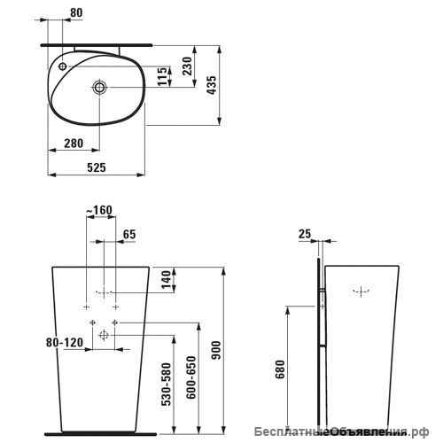Напольная раковина Laufen Palomba 1180.4