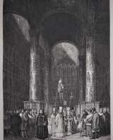 Старинная гравюра: «Интерьер кафедрального Успенского Собора в Москве». Лондон, 1830-е гг.