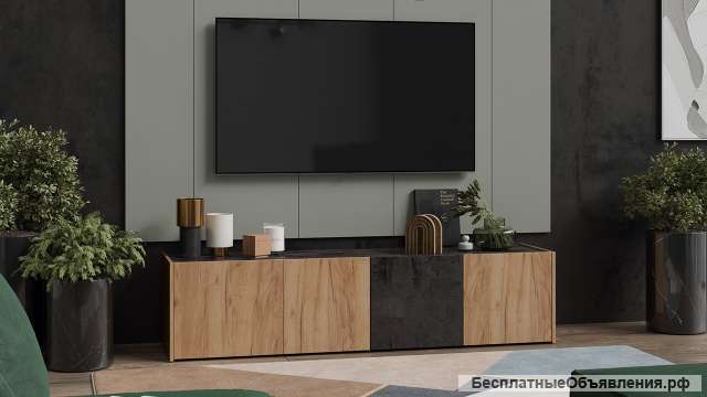 Тумба для ТВ «Рокс» Тип 1 Коричневый, Черный