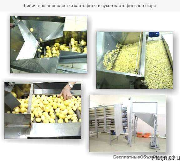 Линия для производства картофельных чипсов с производительностью до 1000 т/час. (картофель)