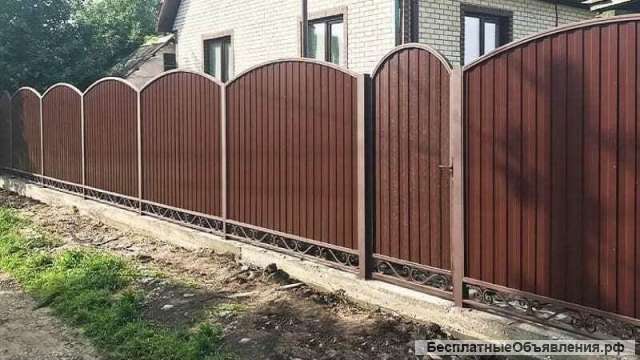 Ворота распашные, откатные, калитки, заборы из профлиста, штакетника