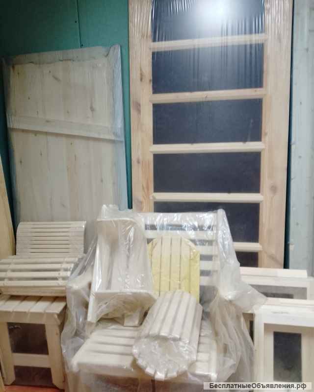Мебель для бани, садовая из дерева