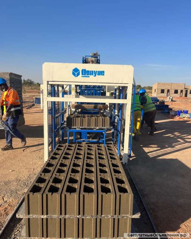 Линия вибропрессования QT10-15 вибропресс стенового камня