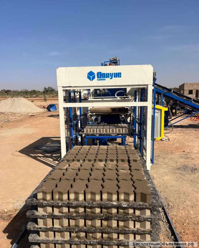 Линия вибропрессования QT10-15 вибропресс стенового камня