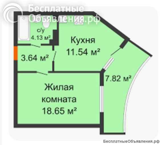 1 к.кв. 34 м2 Боспорская
