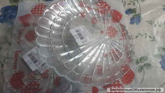 Посуда стеклянная новая, салатники, тарелки