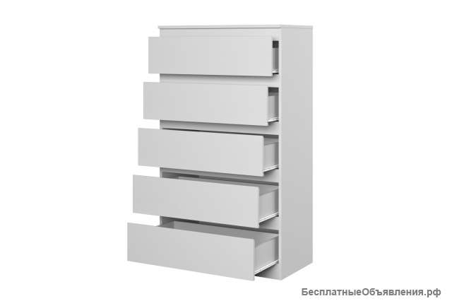 Комод белый 5 ящиков