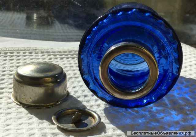Советский винтаж: Чайница стеклянная (кобальт)