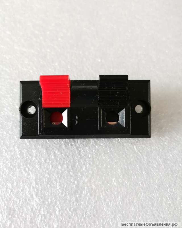 Клемма громкоговорителя с нажимными клеммами угловой 2-полюсной формы Germany оригинальная НОВАЯ