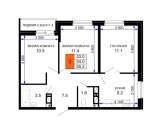 3 к.кв. 57 м2 ЖК Дыхание