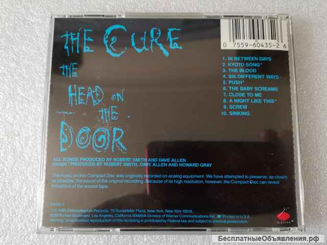 CD The Cure - The Head on the Door, 1985, Elektra 9 60435-2 Made In USA оригинальный