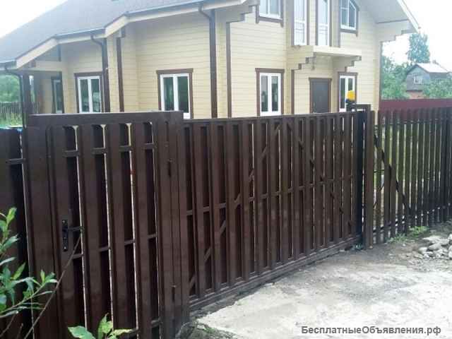 Забор и ворота из профнастила, сетки, евроштакетника, профлиста. Установка под ключ