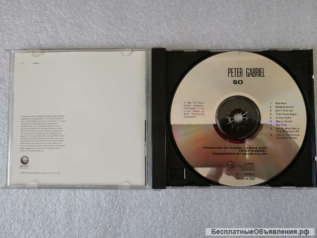 CD Peter Gabriel - So - 9 24088-2 GEFFEN Made in USA оригинальный