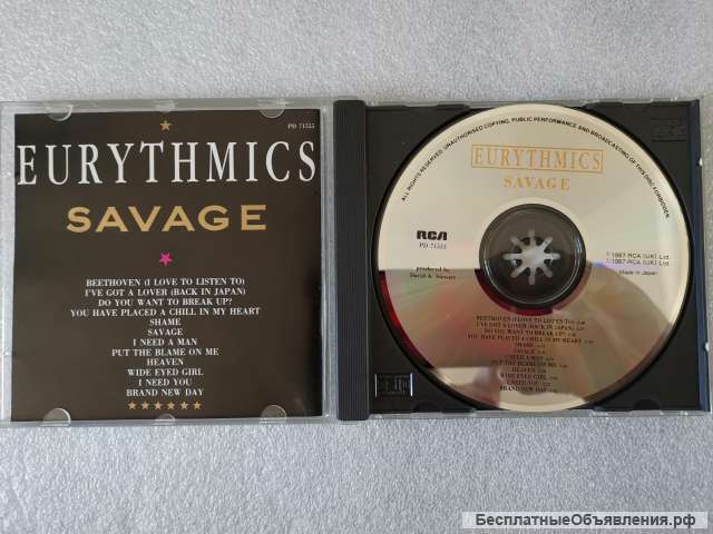 CD Eurythmics - Savage - PD 71555 RCA Made In Japan оригинальный