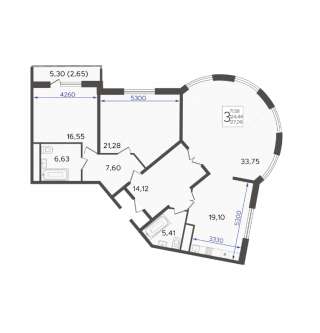 Трех комнатная квартира с шикарной планировкой