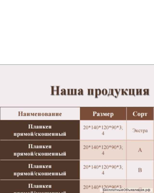 Палубная доска лиственница. Сорт экстра класса, А, В, С