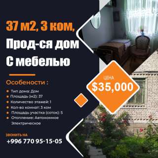 Дом 3 комнаты 37 м² Старый ремонт С мебелью
