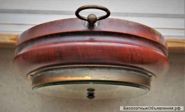 Старинный барометр в корпусе из красного дерева. Российская Империя, Харьков-Париж, конец ХIХ века.