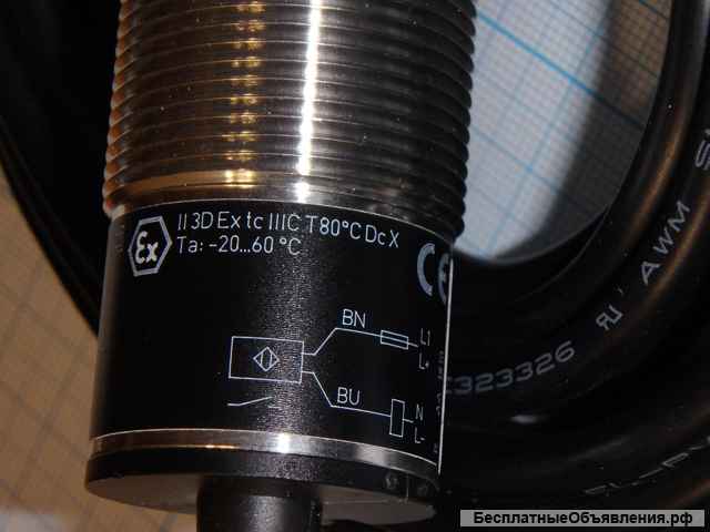 Датчик индуктивный ifm II001A IIA2015-aboa/6m/3d s: 15mm Ub: 20.250V AC/DC 45.65Hz Ie: 150mA AC/100