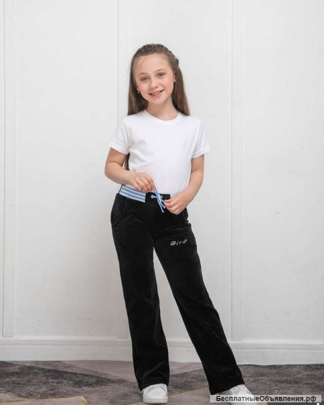 Спортивные брюки для девочек из велюра